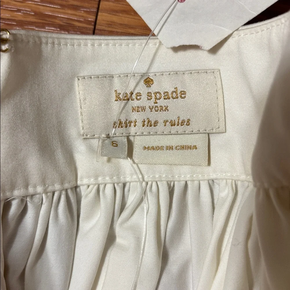 Kate Spade Colorblock Pleated Mini Skirt Cream Brown Black